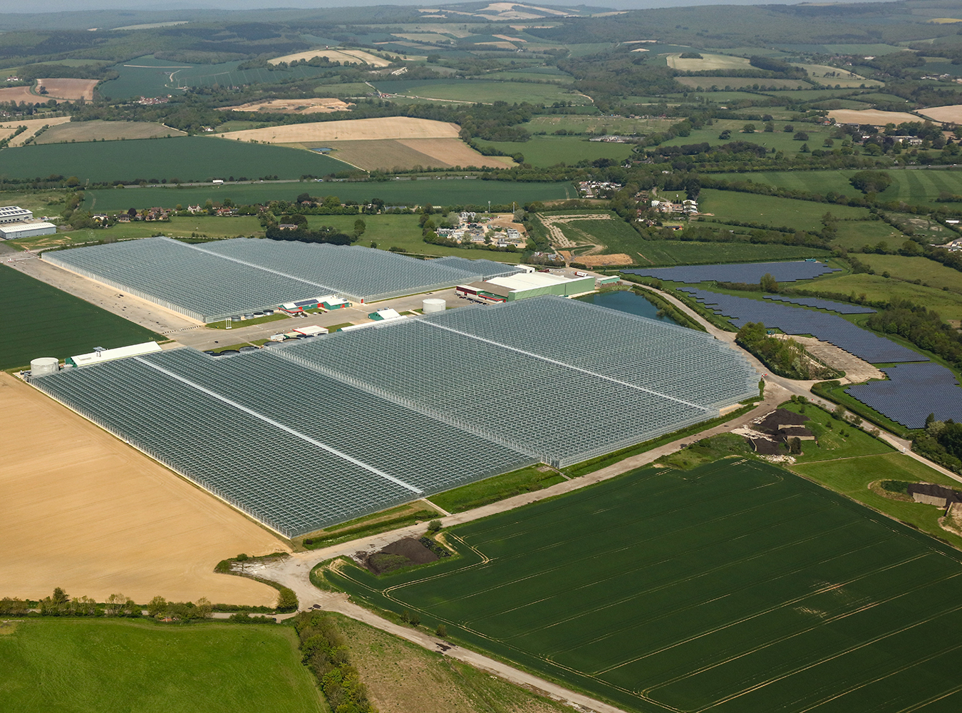 A aerial shot of Tangmere Airfield Nurseries