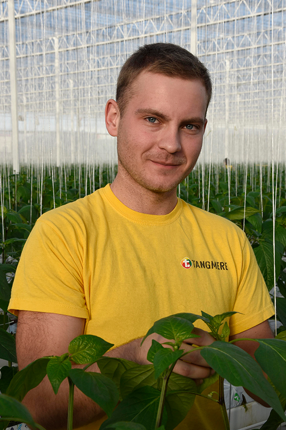 A Tangmere Airfield Nursery male employee wearing a yellow tshirt.